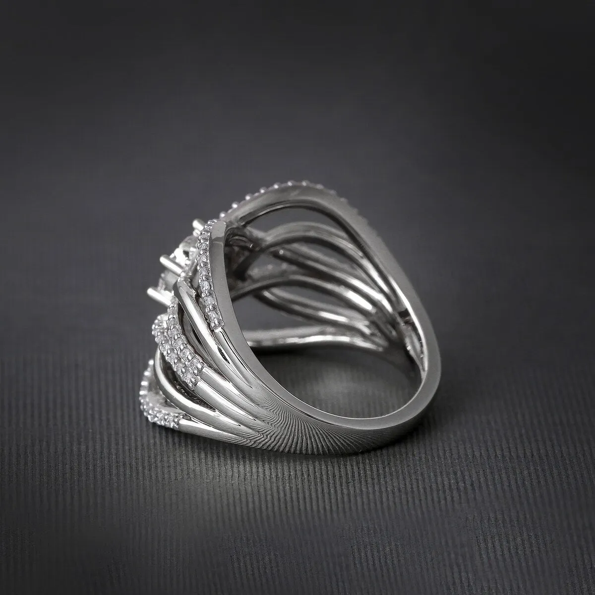 5/8ct TDW Diamond Cluster Crossover Ring in 10k Gold sold by Zulily product image thumbnail 2