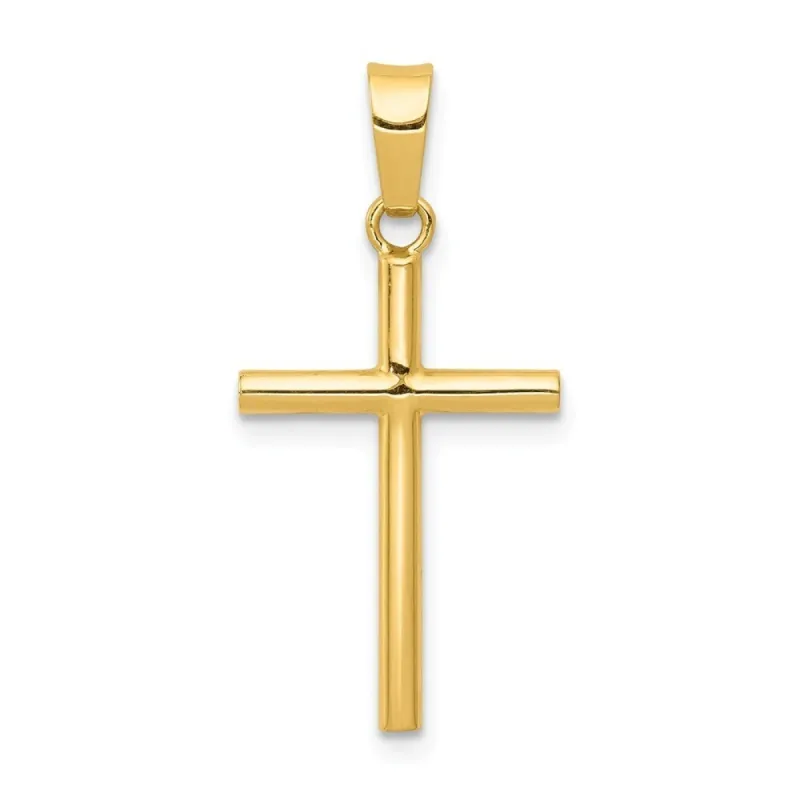 Curata 14k Yellow Gold 18" Polished Tube Cross Pendant Necklace - 25x12.5mm sold by Zulily