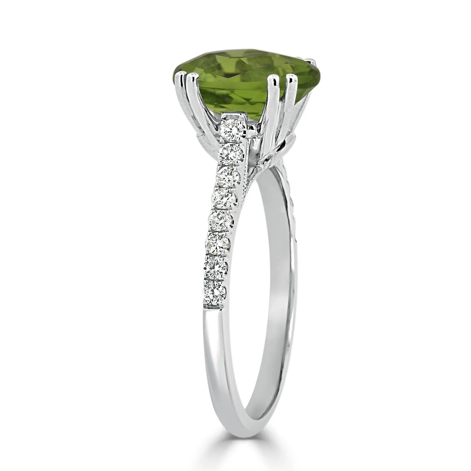 Auriya 2 3/4ct Fancy Oval Peridot and Diamond Engagement Ring 1/4ctw 14k Gold sold by Zulily product image thumbnail 4