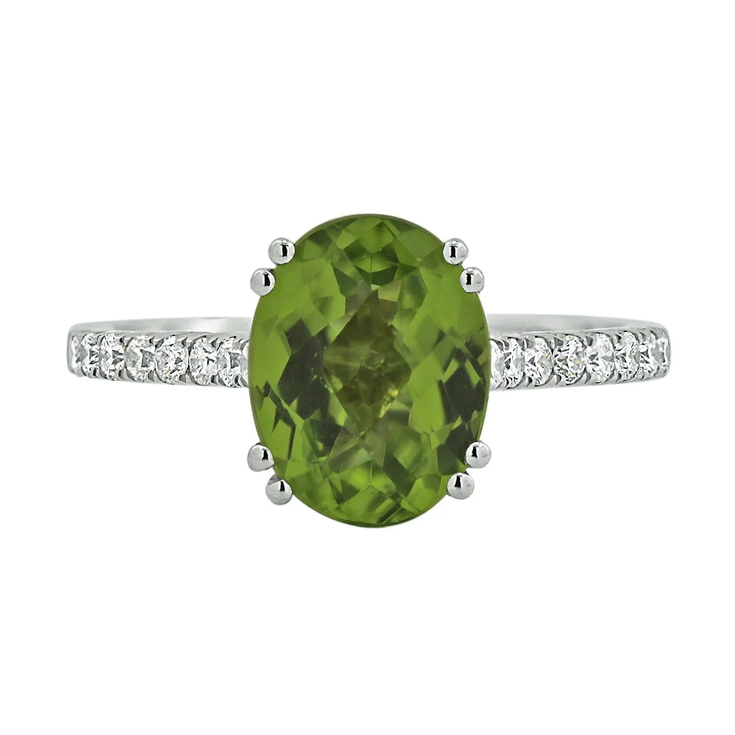 Auriya 2 3/4ct Fancy Oval Peridot and Diamond Engagement Ring 1/4ctw 14k Gold sold by Zulily product image thumbnail 2