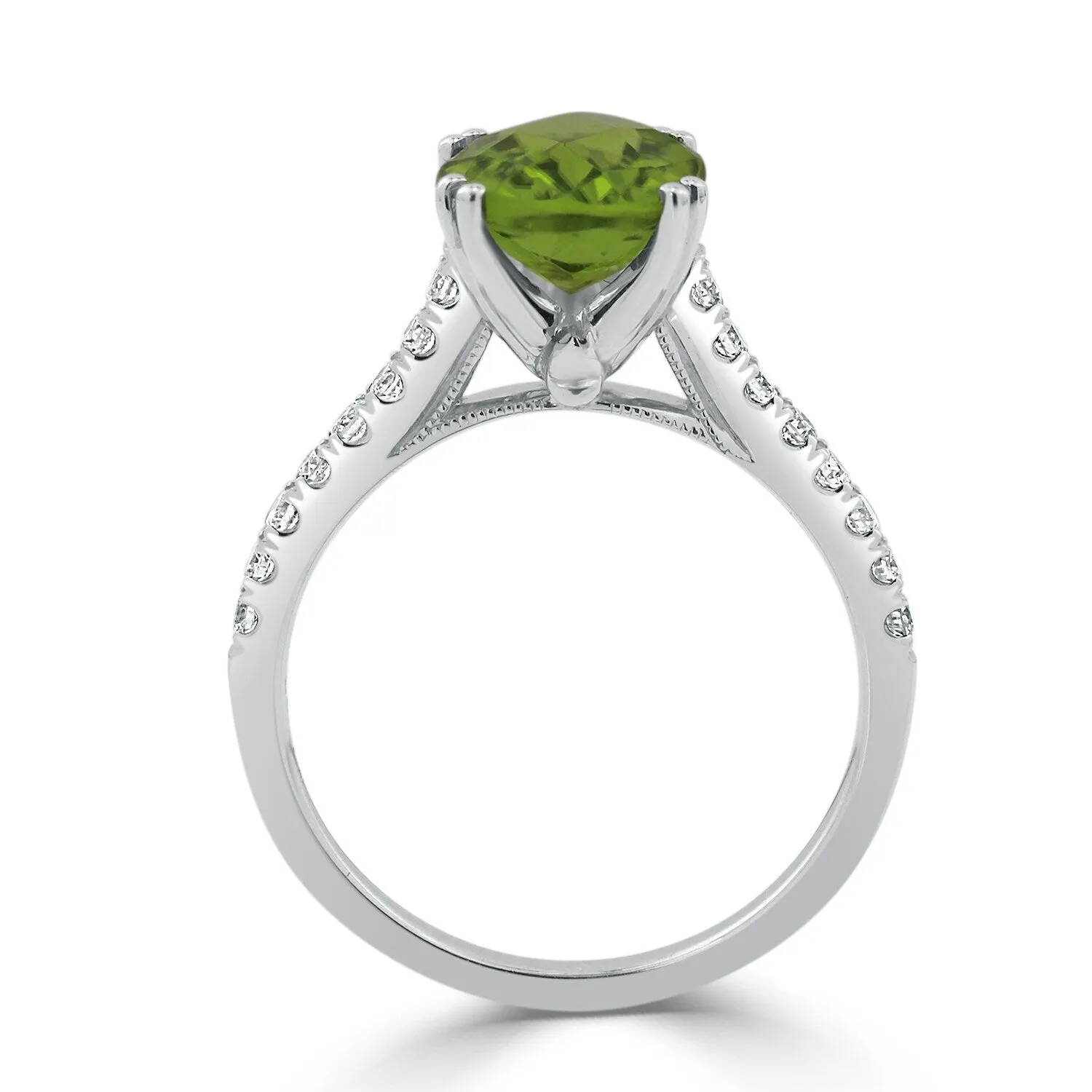 Auriya 2 3/4ct Fancy Oval Peridot and Diamond Engagement Ring 1/4ctw 14k Gold sold by Zulily product image thumbnail 5
