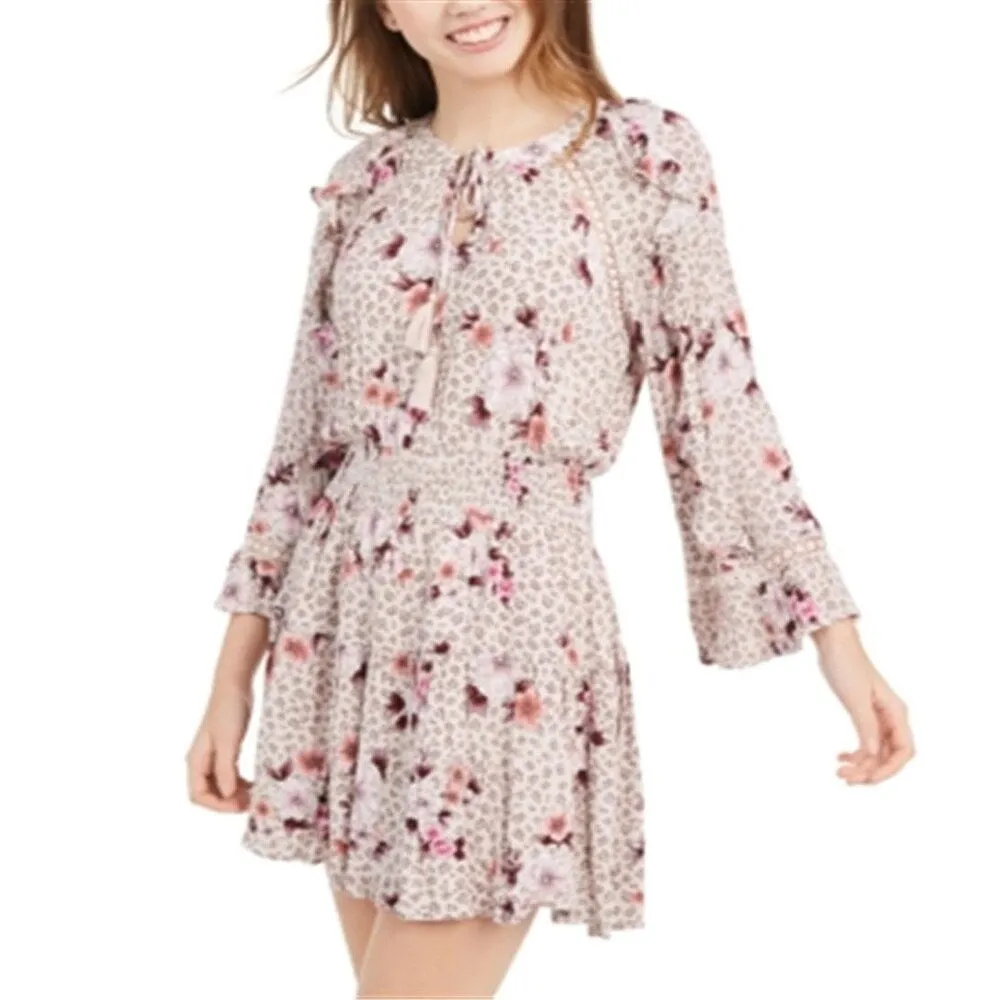 American Rag Juniors Ruffled Floral-Print Rose Smoke Size XL sold by Zulily