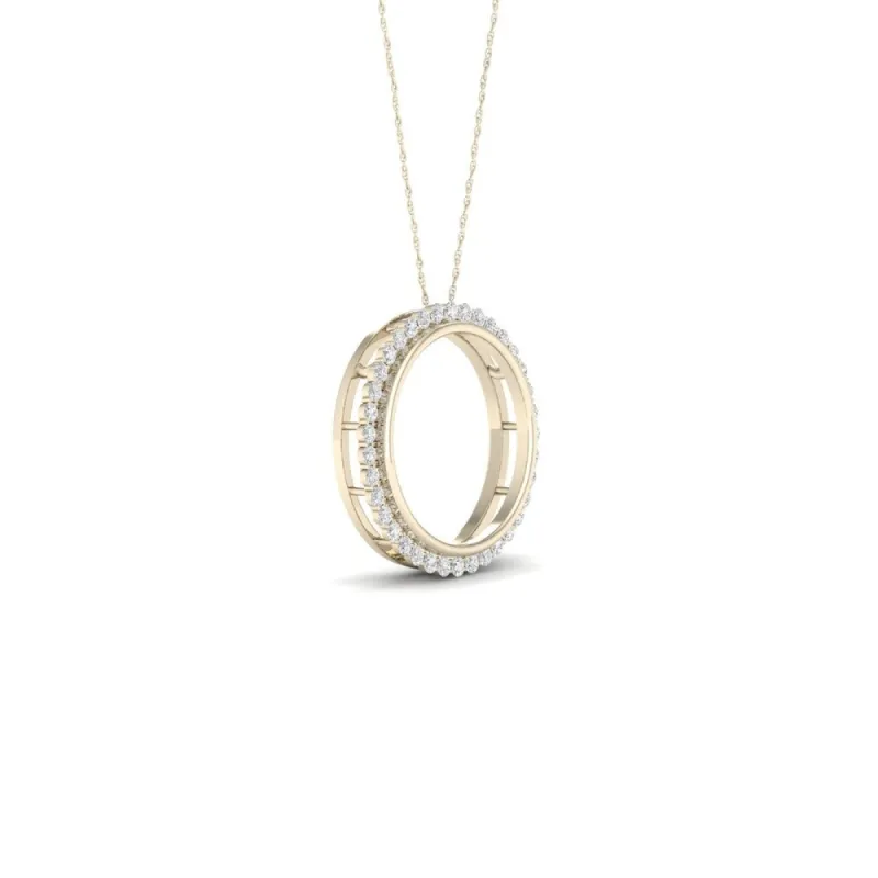 De Couer 10k Gold 1/4ct TDW Diamond Open Circle Pendant Necklace sold by Zulily