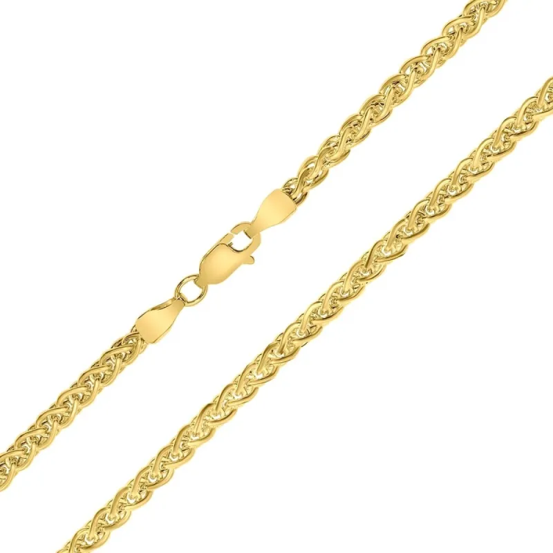 14K Yellow Gold 3.3mm Shiny Hollow Wheat Chain with Lobster Clasp - 18 Inch sold by Zulily