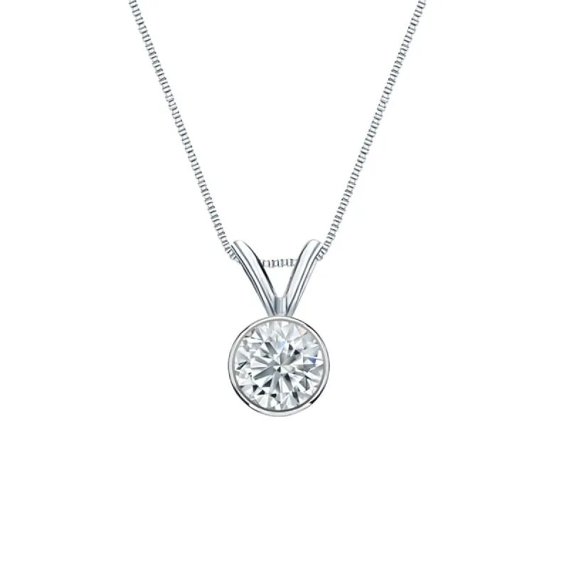 Auriya Platinum 0.45ctw Round Solitaire Lab Grown Diamond Necklace Basket (D-E VVS) - 0.45 sold by Zulily