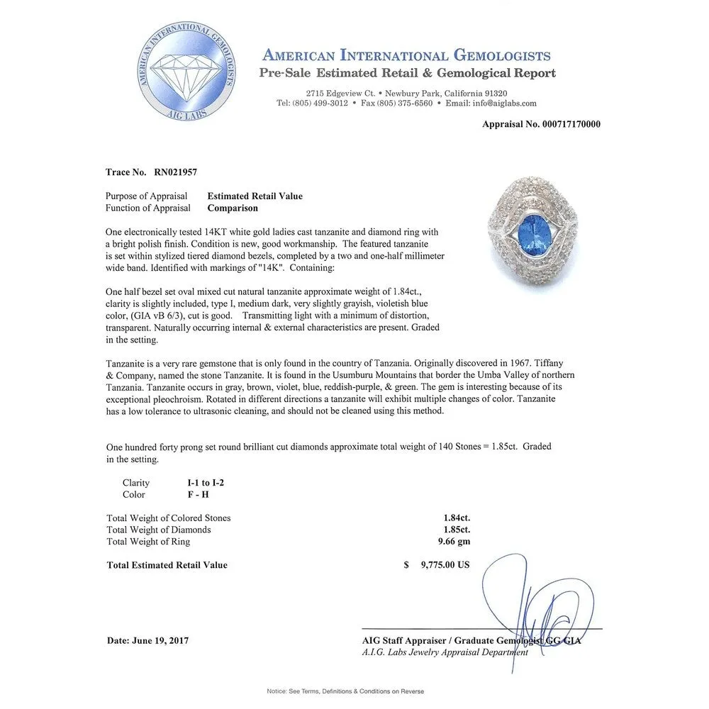 Auriya 14k Gold 1 7/8ct Tanzanite and 1 7/8ct TDW Diamond Engagement Ring sold by Zulily product image thumbnail 2