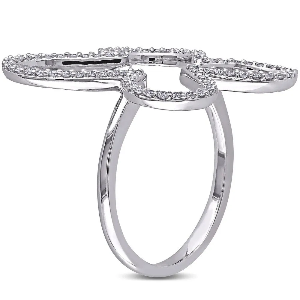 Miadora Signature Collection 14k White Gold 2/5ct TDW Diamond Butterfly Ring sold by Zulily product image thumbnail 2