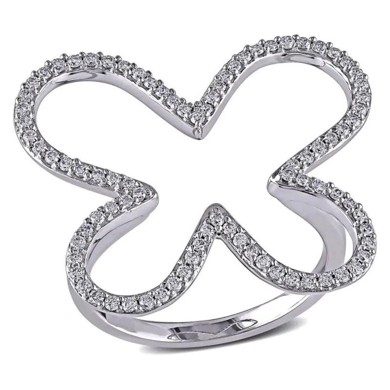 Miadora Signature Collection 14k White Gold 2/5ct TDW Diamond Butterfly Ring sold by Zulily