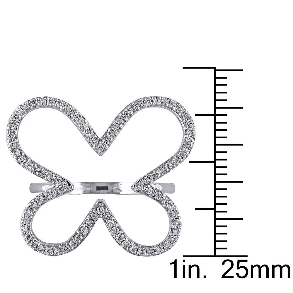 Miadora Signature Collection 14k White Gold 2/5ct TDW Diamond Butterfly Ring sold by Zulily product image thumbnail 3