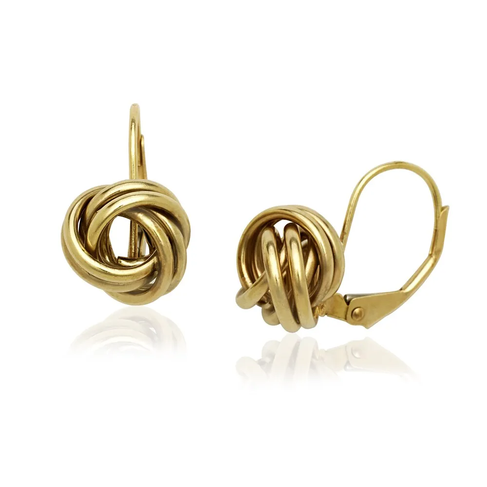 Curata 14k Gold 19x11mm Large Love Knot Stationary Lever Back Earrings - White sold by Zulily product image thumbnail 3
