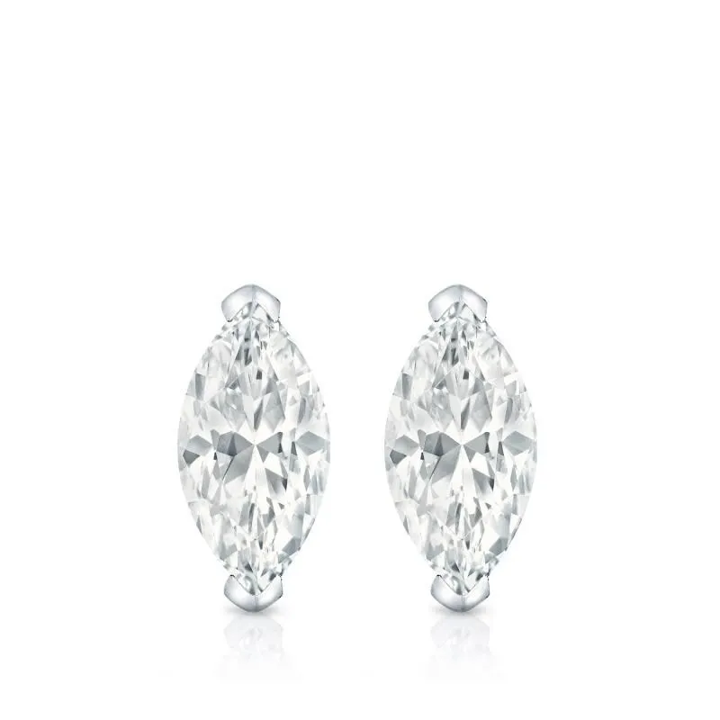 Auriya 14K White Gold Lab Grown Marquise Diamond Stud Earrings 0.50 to 5.00 ct. tw. Push-Back (D-E/VVS, F-G/VS and H-I/VS) sold by Zulily product image thumbnail 2