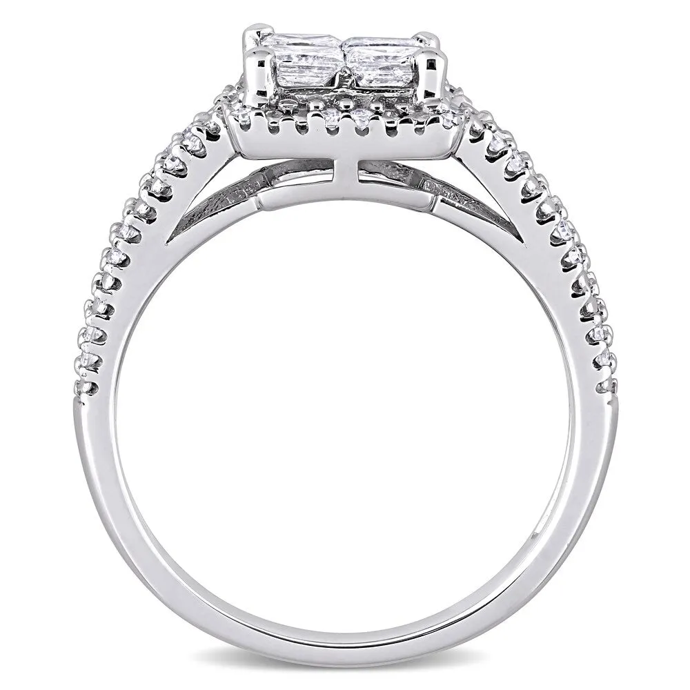 Miadora 10k White Gold 1ct TDW Princess & Round-cut Quad Diamond Engagement Ring sold by Zulily product image thumbnail 4