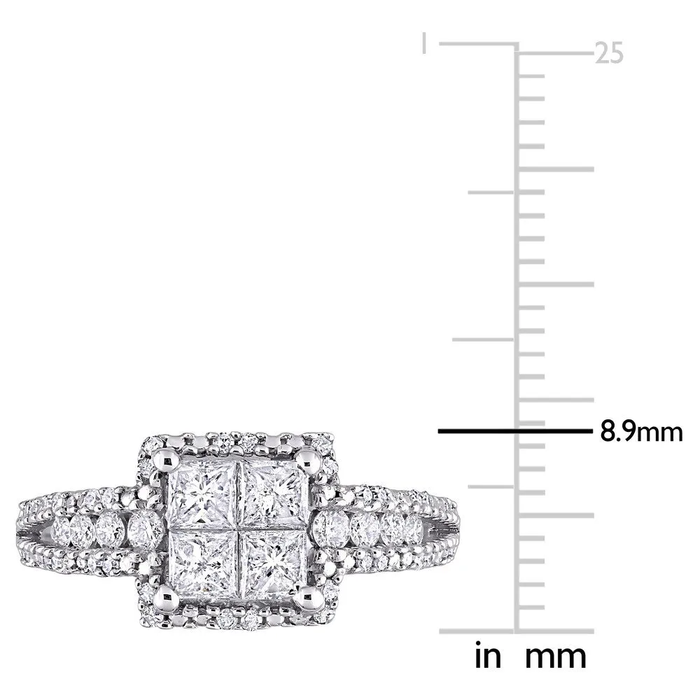 Miadora 10k White Gold 1ct TDW Princess & Round-cut Quad Diamond Engagement Ring sold by Zulily product image thumbnail 5
