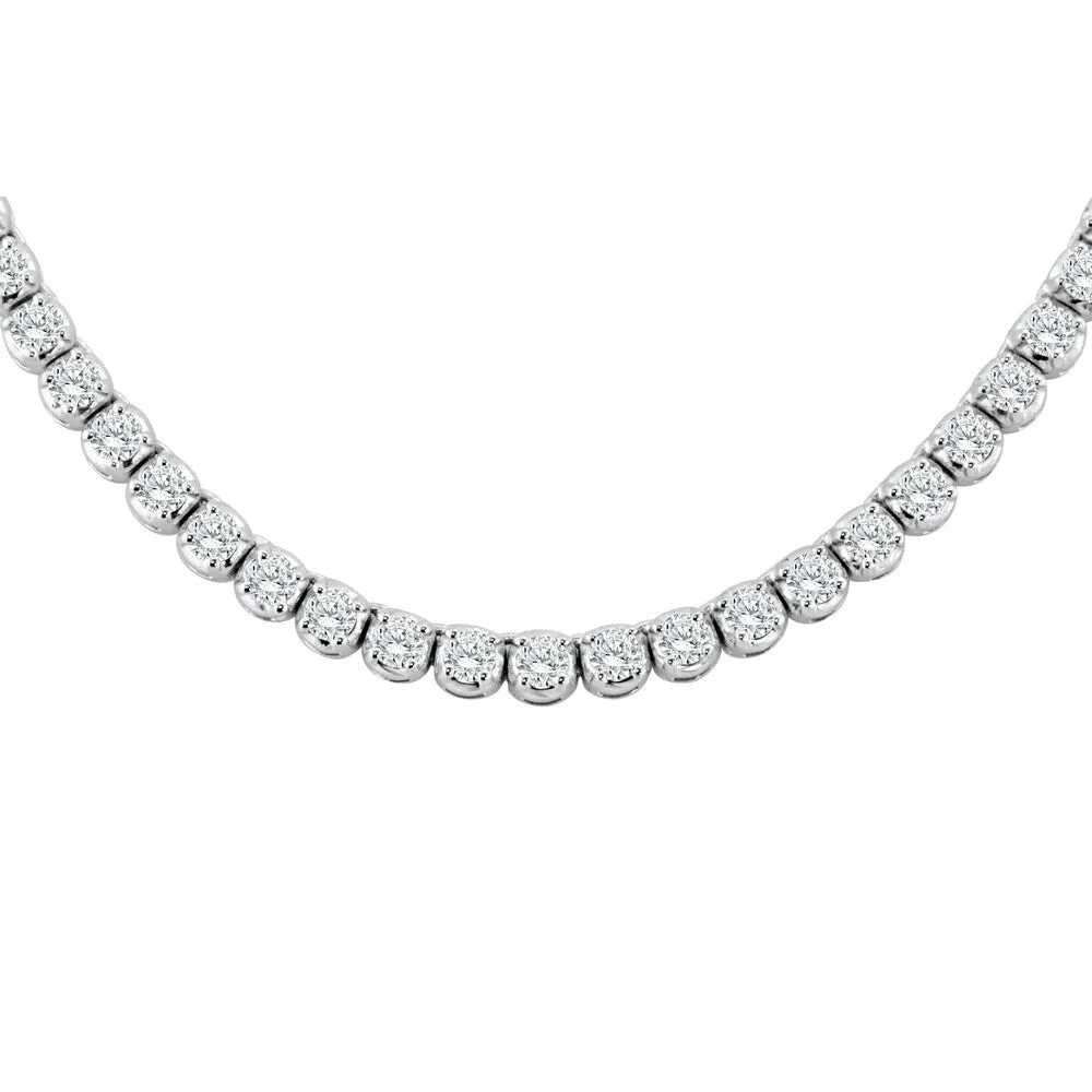 Auriya 9 carat TW Round Diamond Tennis Necklace 14k Gold - 18-inch (H-I, I1-I2) - 16-inch sold by Zulily product image thumbnail 4