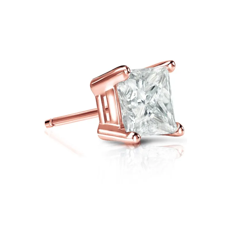 Auriya 14k Gold 3/4ct TDW Princess-Cut SINGLE STUD (1) Diamond Earring sold by Zulily