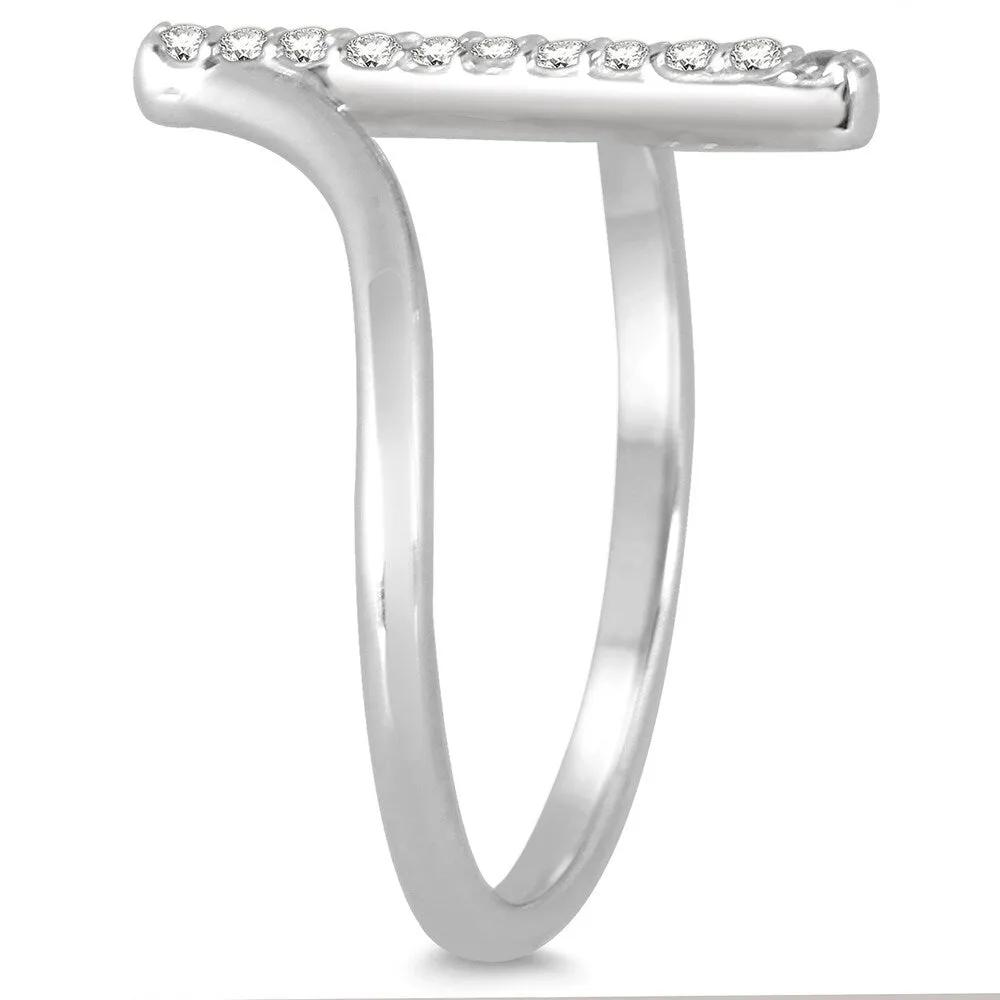 1/8 Carat TW Diamond Bar Ring in 14K White Gold sold by Zulily product image thumbnail 2