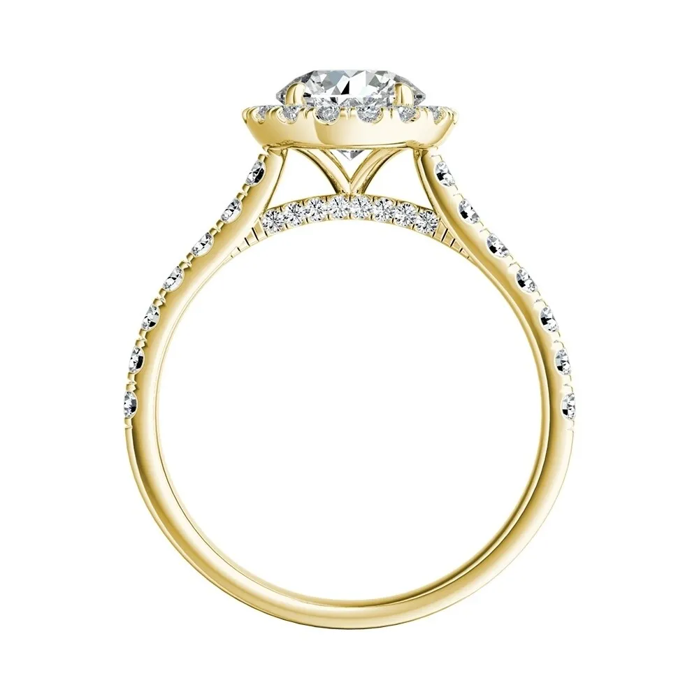 Auriya 14k Gold 3ct Moissanite Halo Diamond Engagement Ring 5/8ctw sold by Zulily product image thumbnail 5