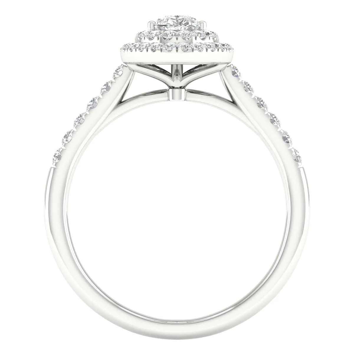 3/4ct TDW Diamond Pear Shape Double Halo Ring in 10k Gold by De Couer sold by Zulily product image thumbnail 3