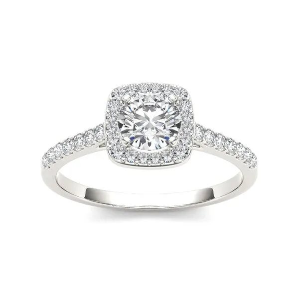 De Couer 14k White Gold 1ct TDW Diamond Halo Engagement Ring - White H-I - White H-I sold by Zulily