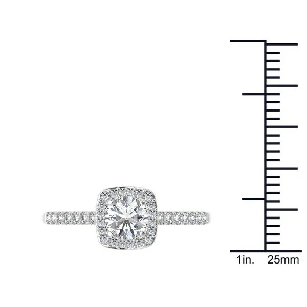 De Couer 14k White Gold 1ct TDW Diamond Halo Engagement Ring - White H-I - White H-I sold by Zulily product image thumbnail 4