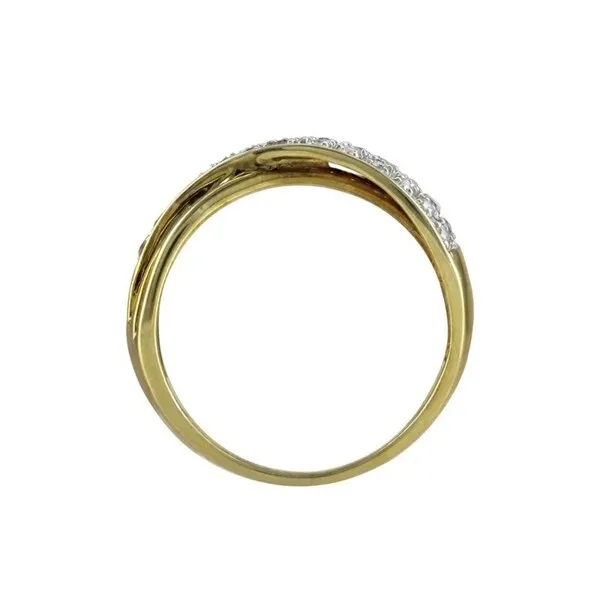 14KT Gold Over Sterling Silver With Natural White Dimaond Criss Cross Ring sold by Zulily product image thumbnail 2