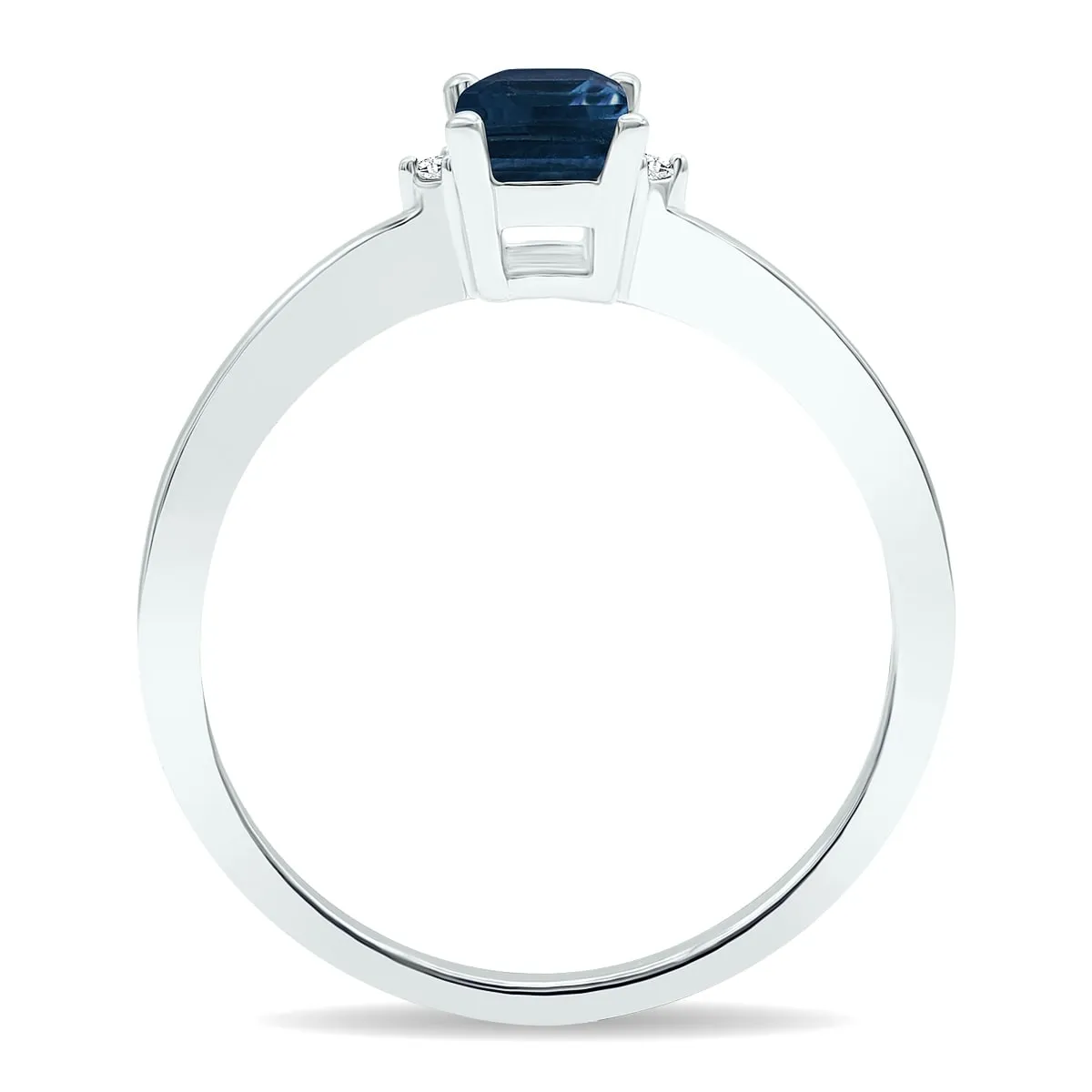 Women's Sapphire and Diamond Classic Band in 10K White Gold sold by Zulily product image thumbnail 2