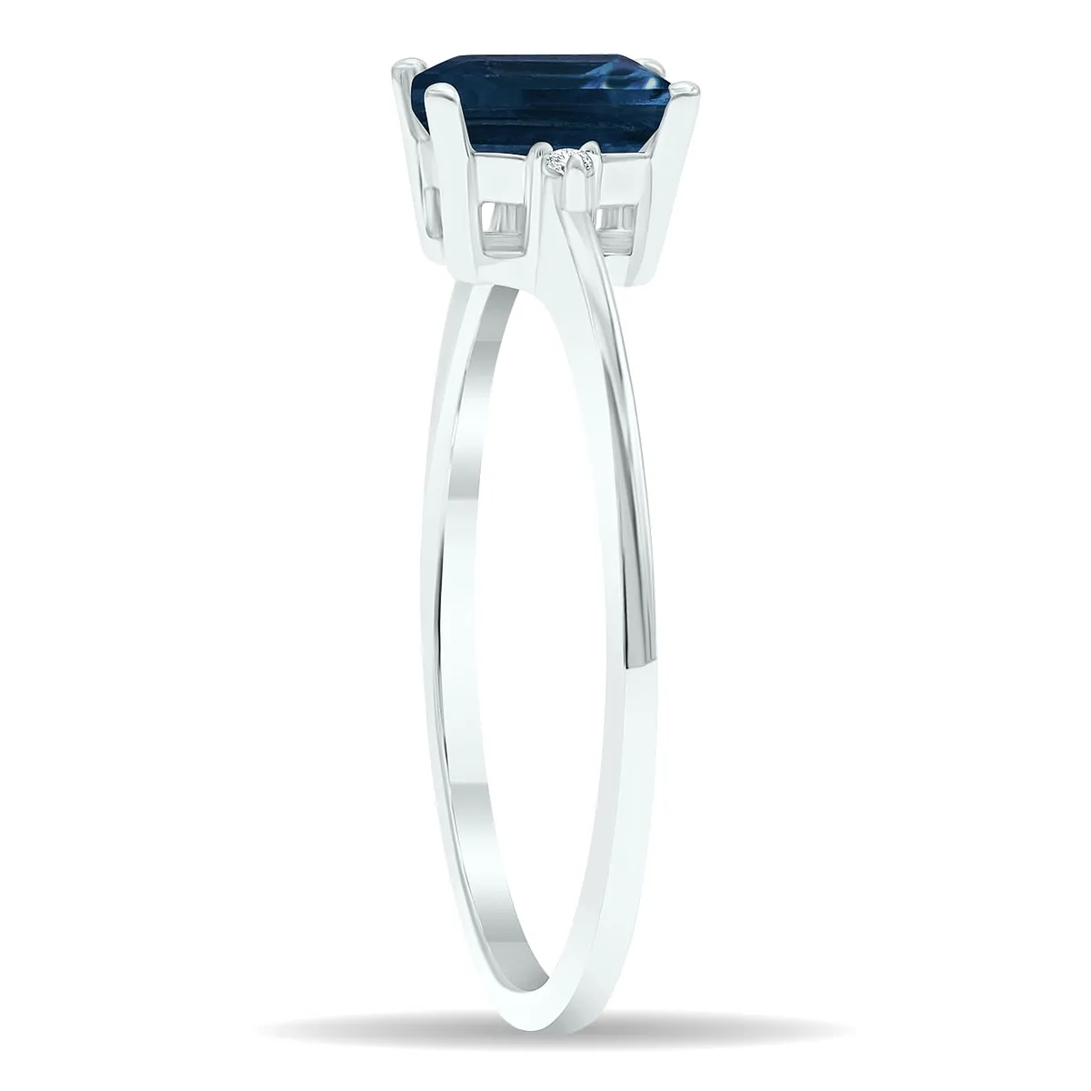 Women's Sapphire and Diamond Classic Band in 10K White Gold sold by Zulily product image thumbnail 3