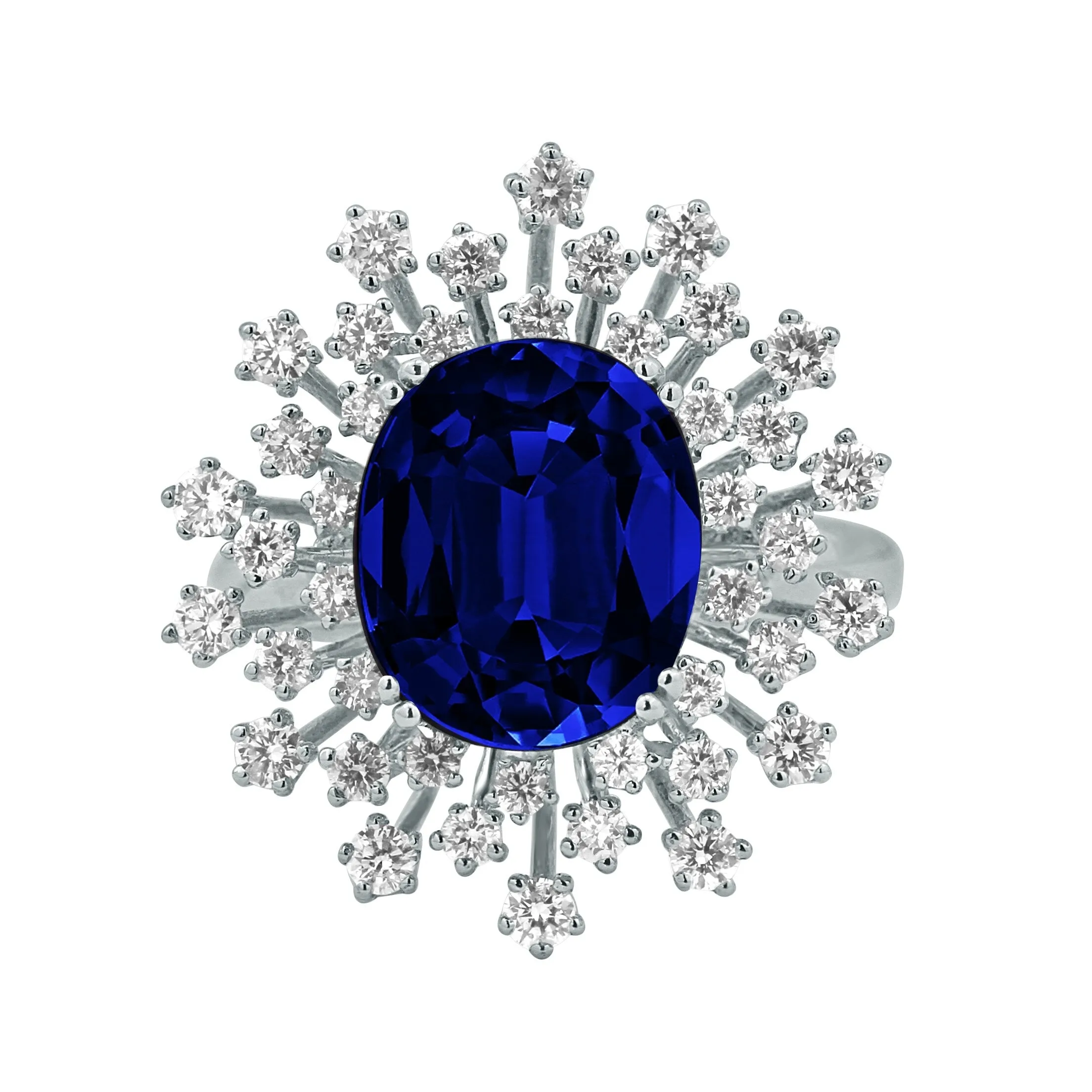 Auriya 18k Gold 6 1/4ct Oval Sapphire Halo Diamond Engagement Ring 1ct TDW sold by Zulily