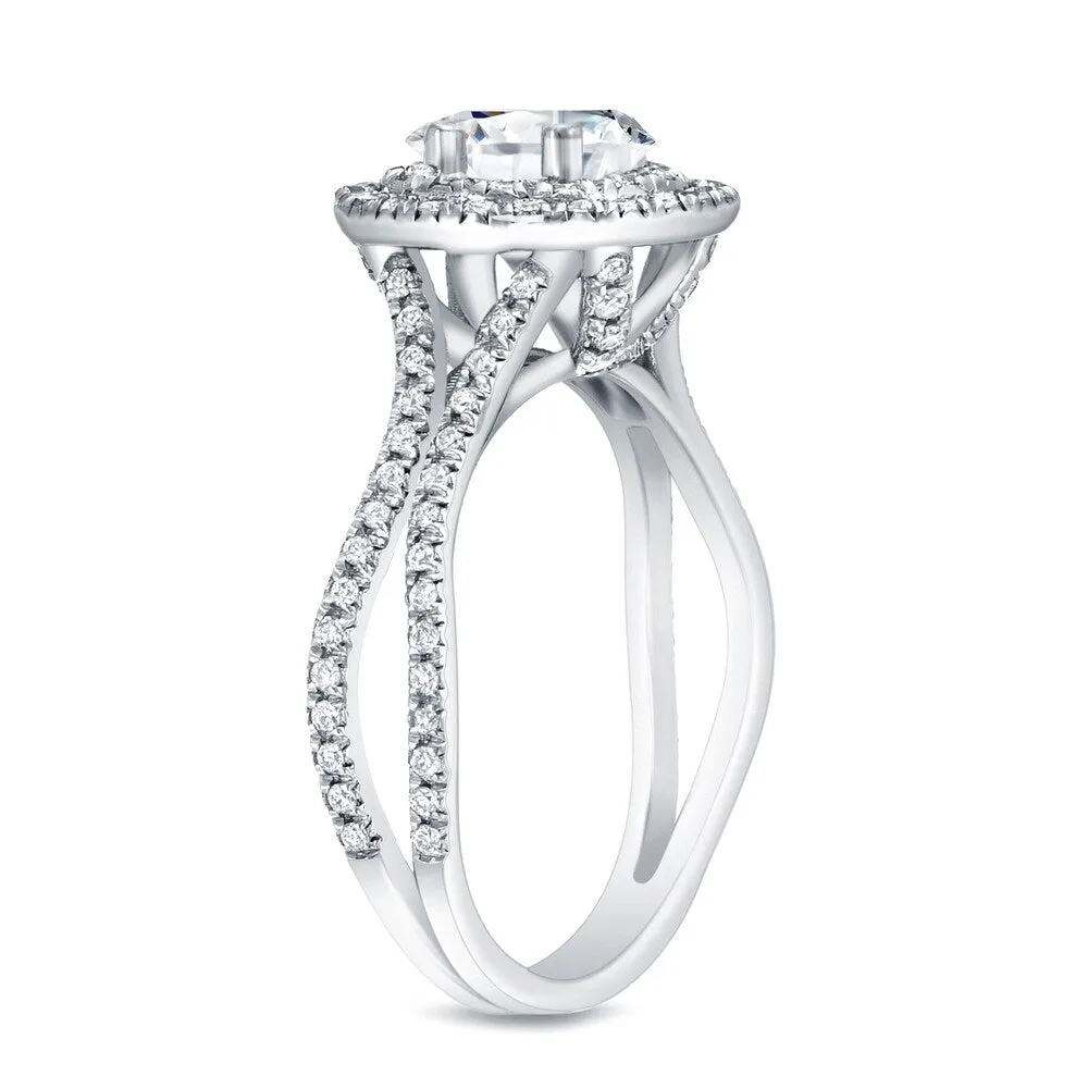 Auriya 14k Gold 1 1/4ct TDW Double Halo Diamond Engagement Ring (H-I, SI1-SI2) sold by Zulily product image thumbnail 4