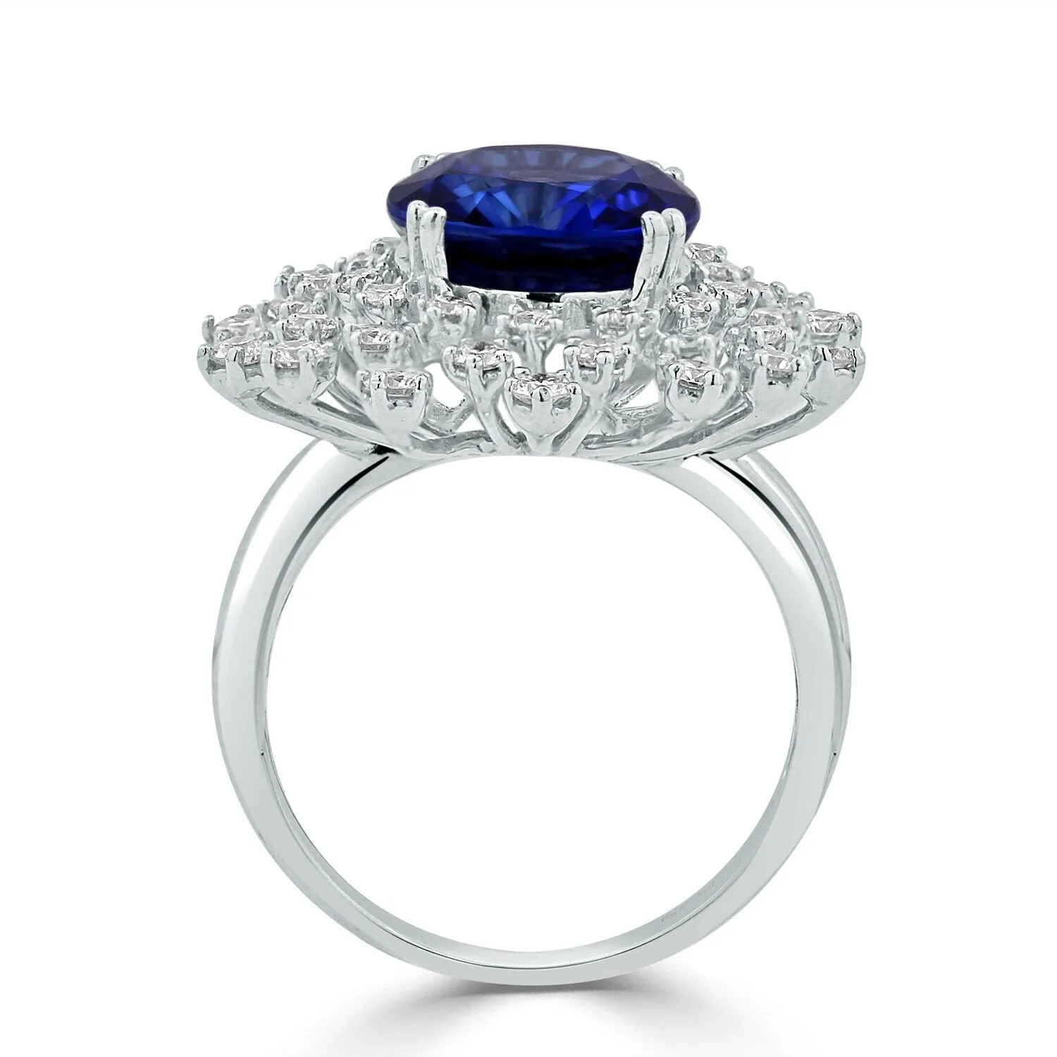 Auriya 18k Gold 6 1/4ct Oval Sapphire Halo Diamond Engagement Ring 1ct TDW sold by Zulily product image thumbnail 4