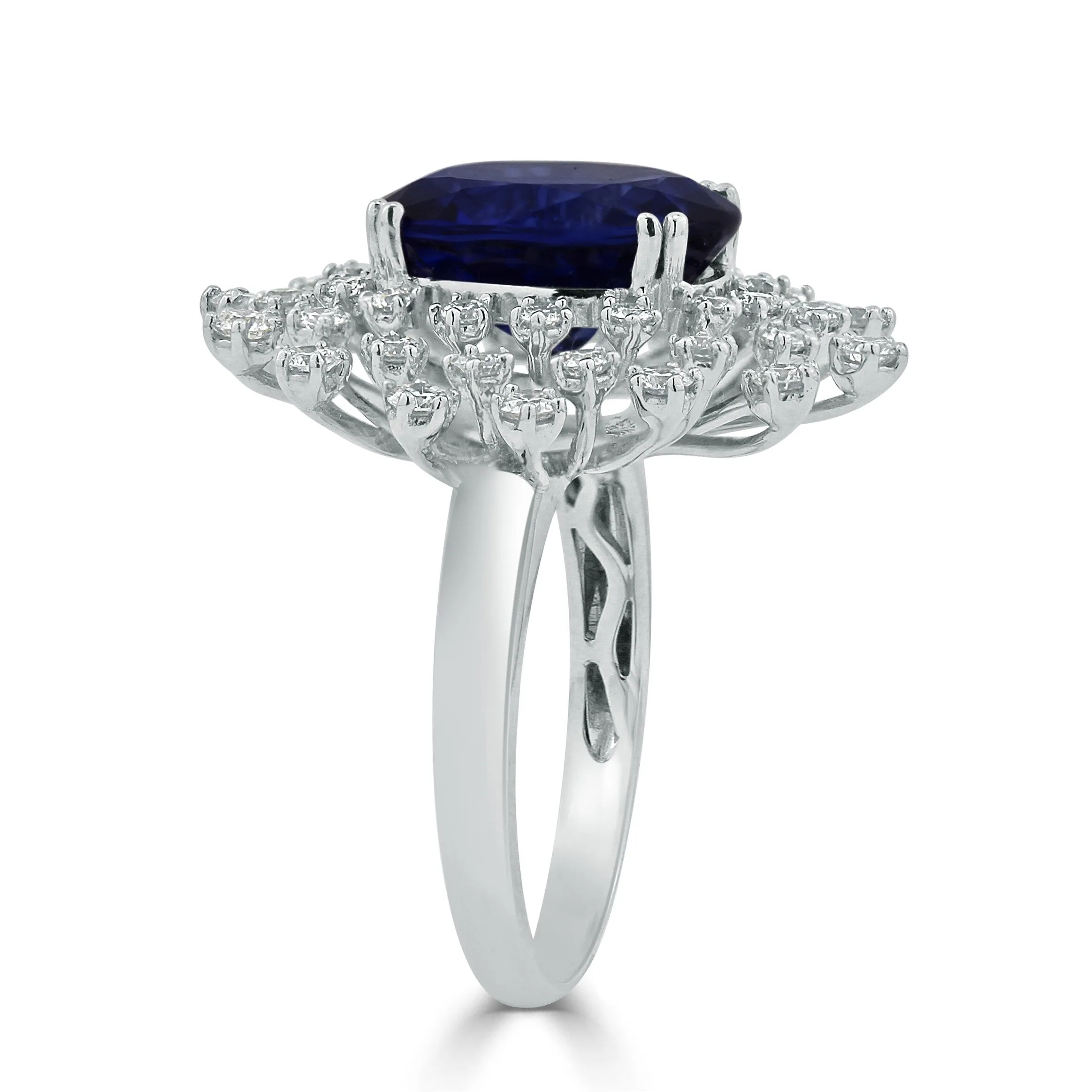 Auriya 18k Gold 6 1/4ct Oval Sapphire Halo Diamond Engagement Ring 1ct TDW sold by Zulily product image thumbnail 3