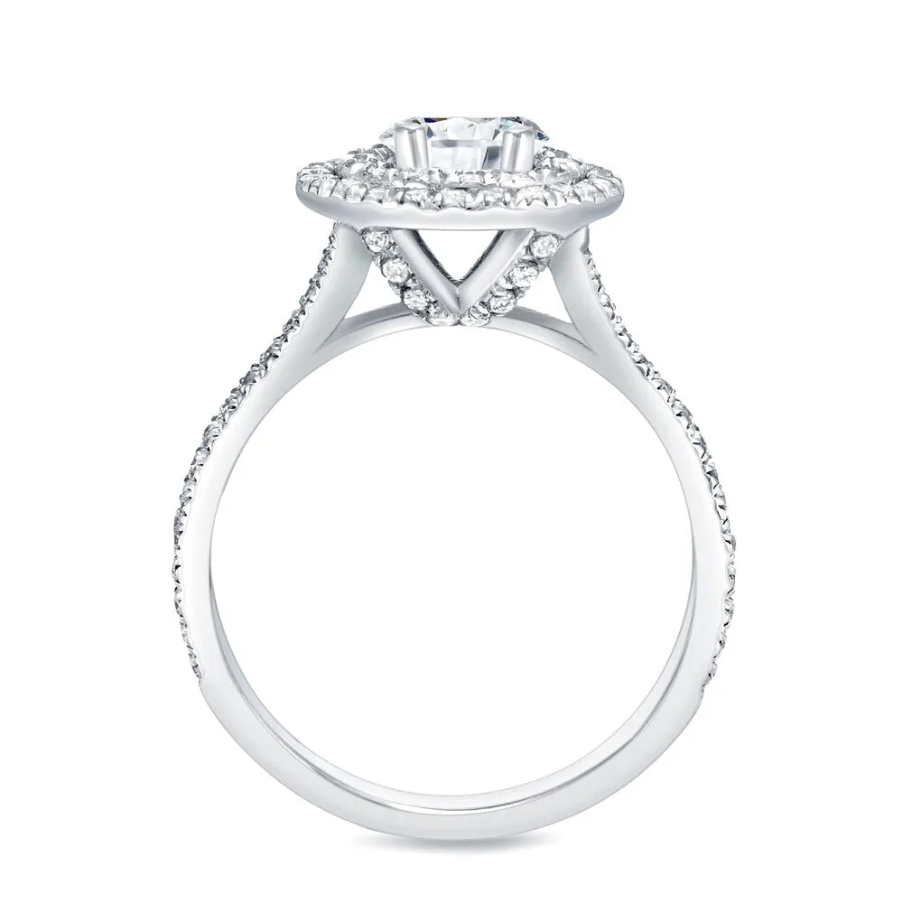 Auriya 14k Gold 1 1/4ct TDW Double Halo Diamond Engagement Ring (H-I, SI1-SI2) sold by Zulily product image thumbnail 5