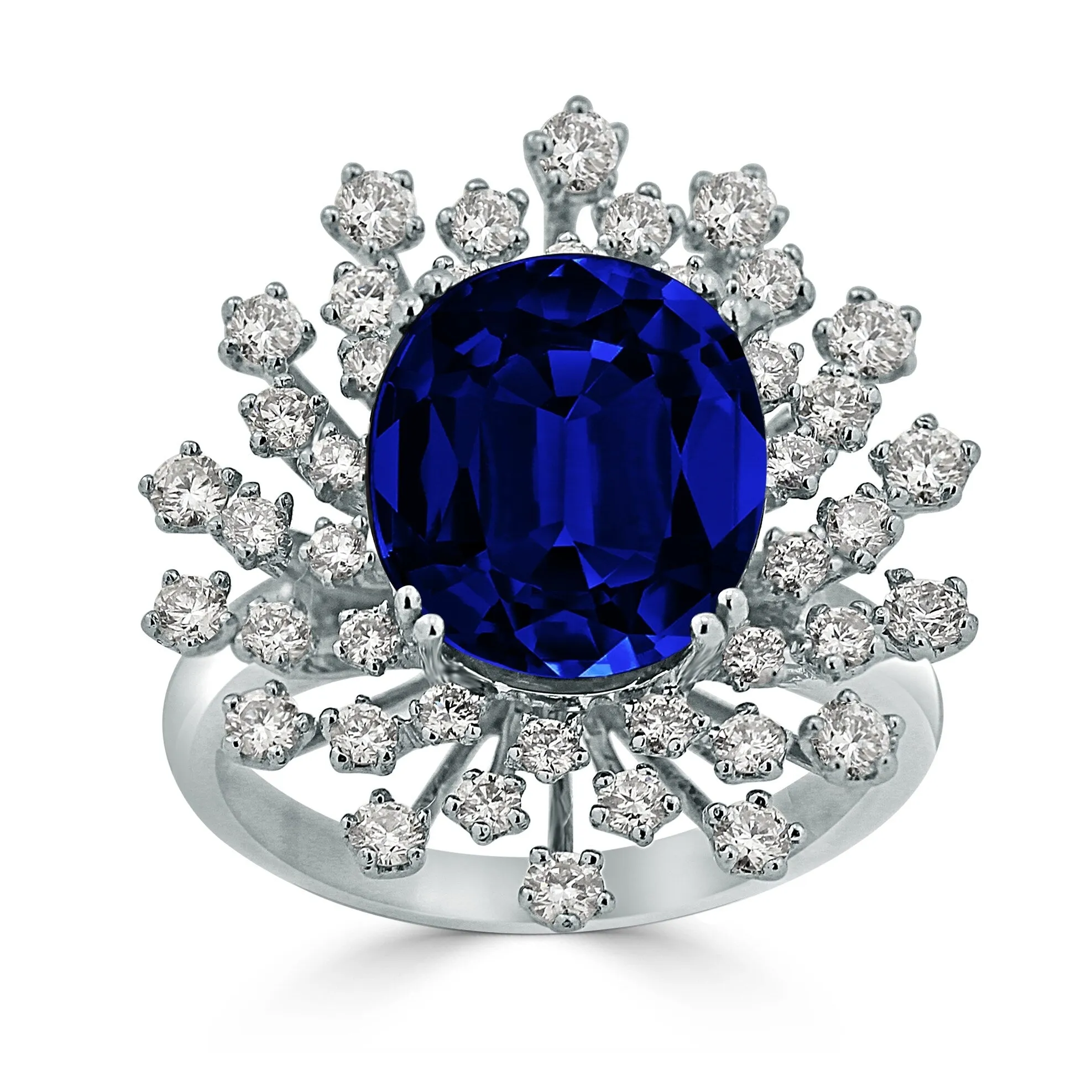 Auriya 18k Gold 6 1/4ct Oval Sapphire Halo Diamond Engagement Ring 1ct TDW sold by Zulily product image thumbnail 2