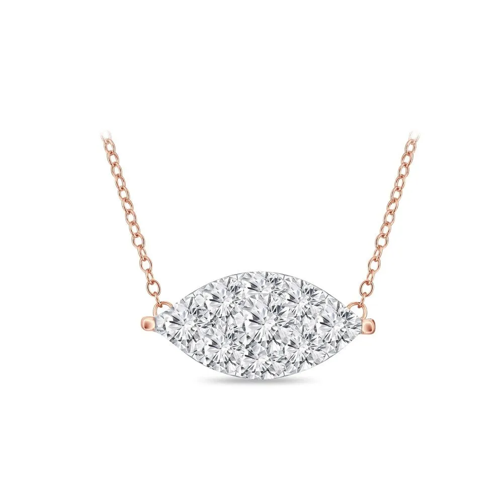14k Gold Marquise Shaped 1/3ct TDW Pave Diamond Necklace by Auriya (H-I, I1-I2) sold by Zulily product image thumbnail 3