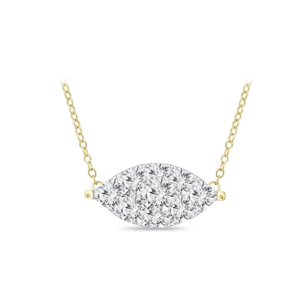 14k Gold Marquise Shaped 1/3ct TDW Pave Diamond Necklace by Auriya (H-I, I1-I2) sold by Zulily product image thumbnail 2