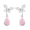 Sterling Silver with Natural Pink Opal and White Topaz Drop Earring sold by Zulily