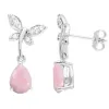 Sterling Silver with Natural Pink Opal and White Topaz Drop Earring sold by Zulily