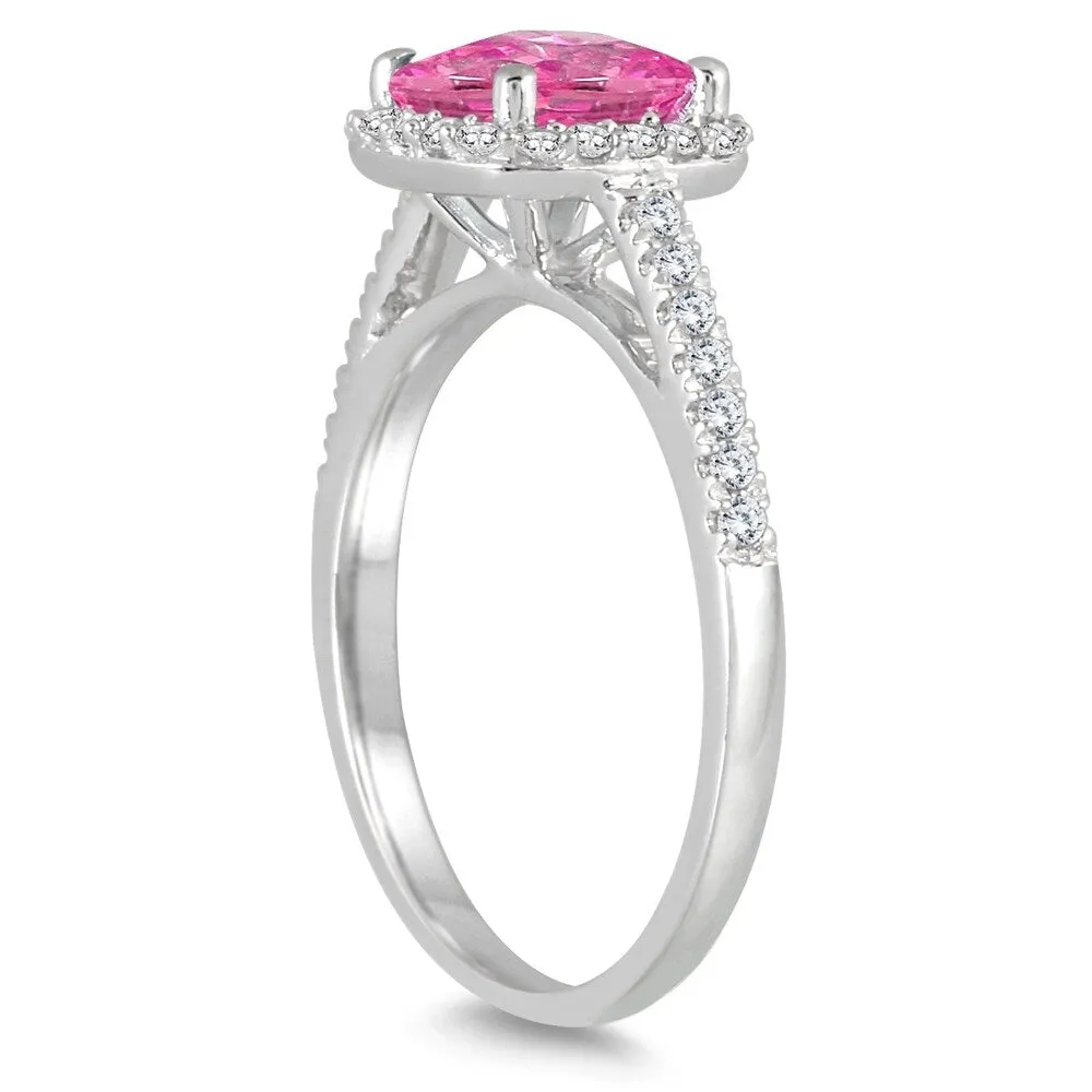 Pink Topaz and Diamond Ring in 10K White Gold sold by Zulily product image thumbnail 2