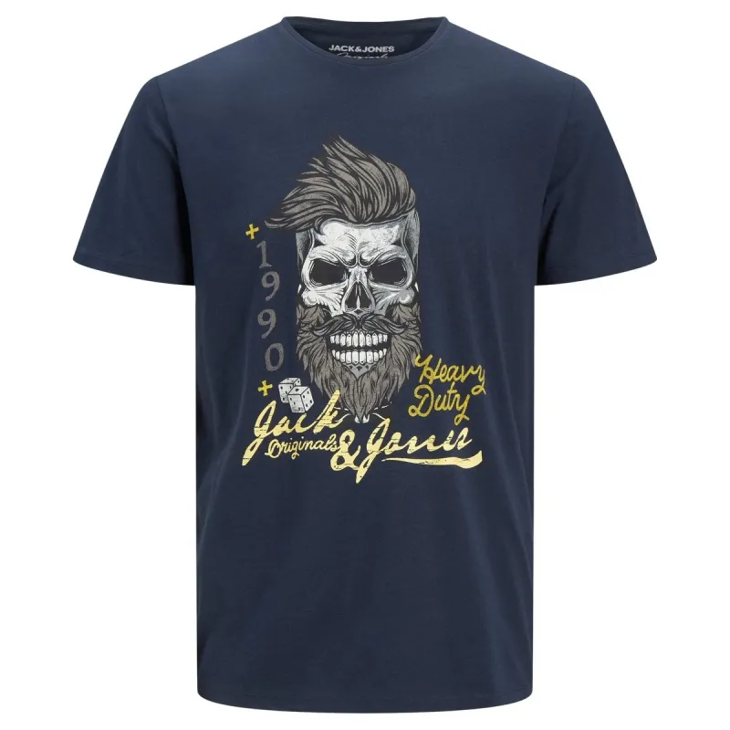 Jack & Jones Men's Jordome Logo Graphic T-Shirt Blue Size Large made by Zulily