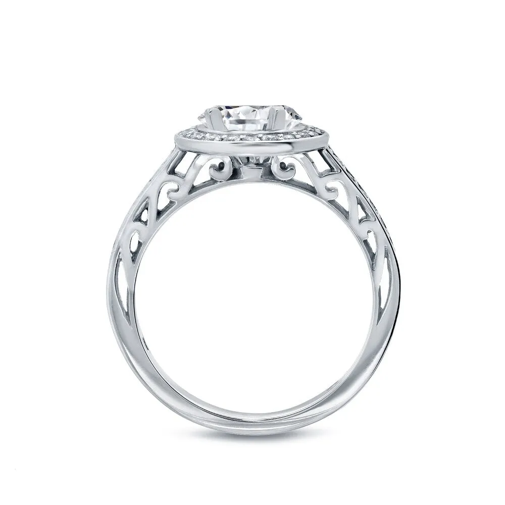 Auriya 14k Gold 1 3/4ctw Halo Diamond Engagement Ring Bridal Set sold by Zulily product image thumbnail 3