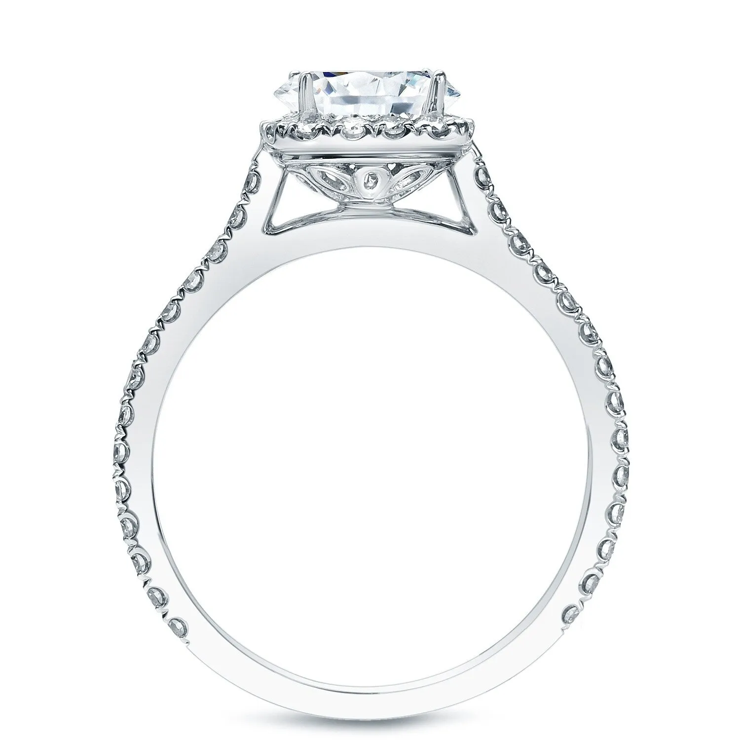 Auriya 2 1/5ctw Cushion-cut Halo Diamond Engagement Ring 3pc Set 14k Gold Certified sold by Zulily product image thumbnail 5