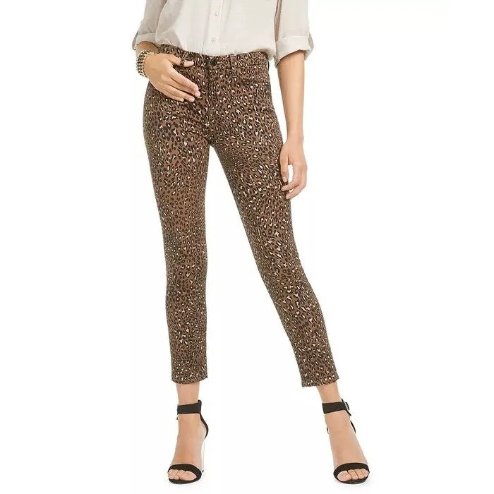 7 For All Mankind Women's Animal Printed Ankle Skinny Jeans Dark Beige Size 6 sold by Zulily