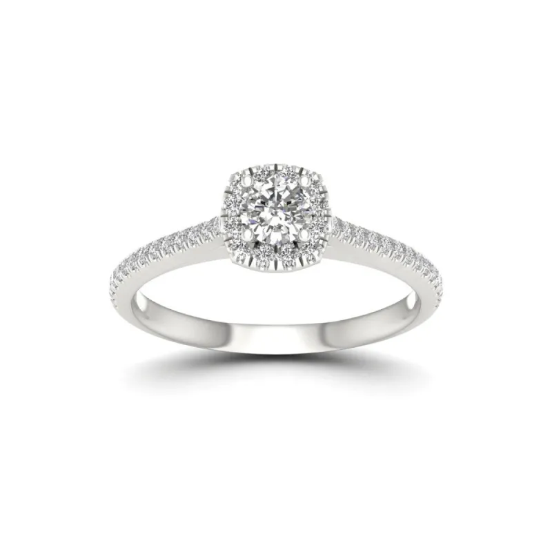 De Couer 5/8ct TDW Diamond Halo Engagement Ring - White sold by Zulily