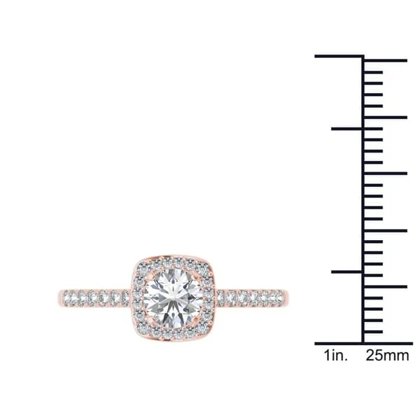 De Couer 14k Rose Gold 1ct TDW Diamond Halo Engagement Ring - Pink sold by Zulily product image thumbnail 4