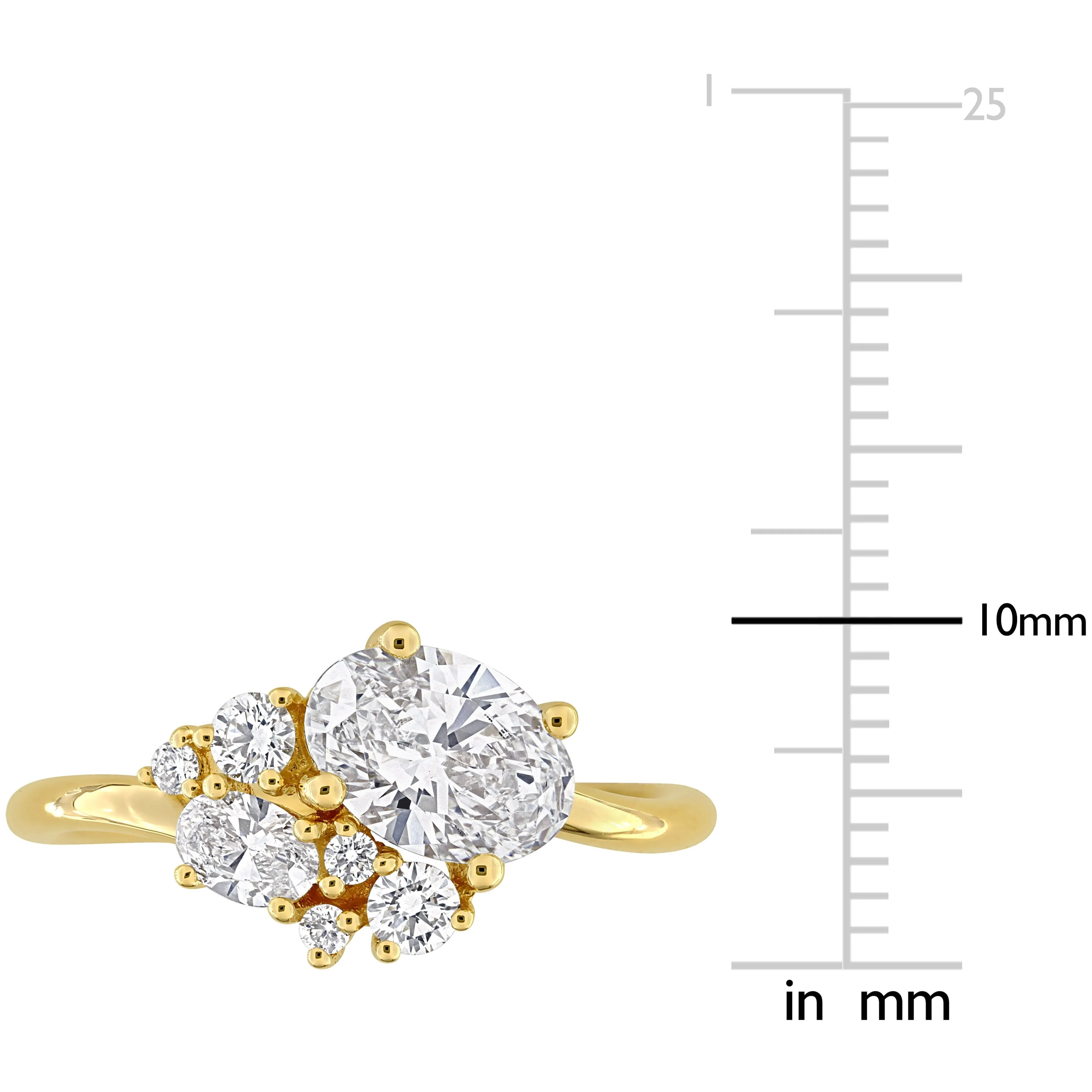 Created Forever 1 1/3ct TDW Oval-Cut Lab-Grown Diamond Ring in 14k Yellow Gold sold by Zulily product image thumbnail 4