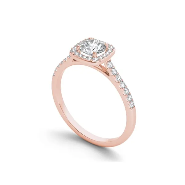 De Couer 14k Rose Gold 1ct TDW Diamond Halo Engagement Ring - Pink sold by Zulily product image thumbnail 2