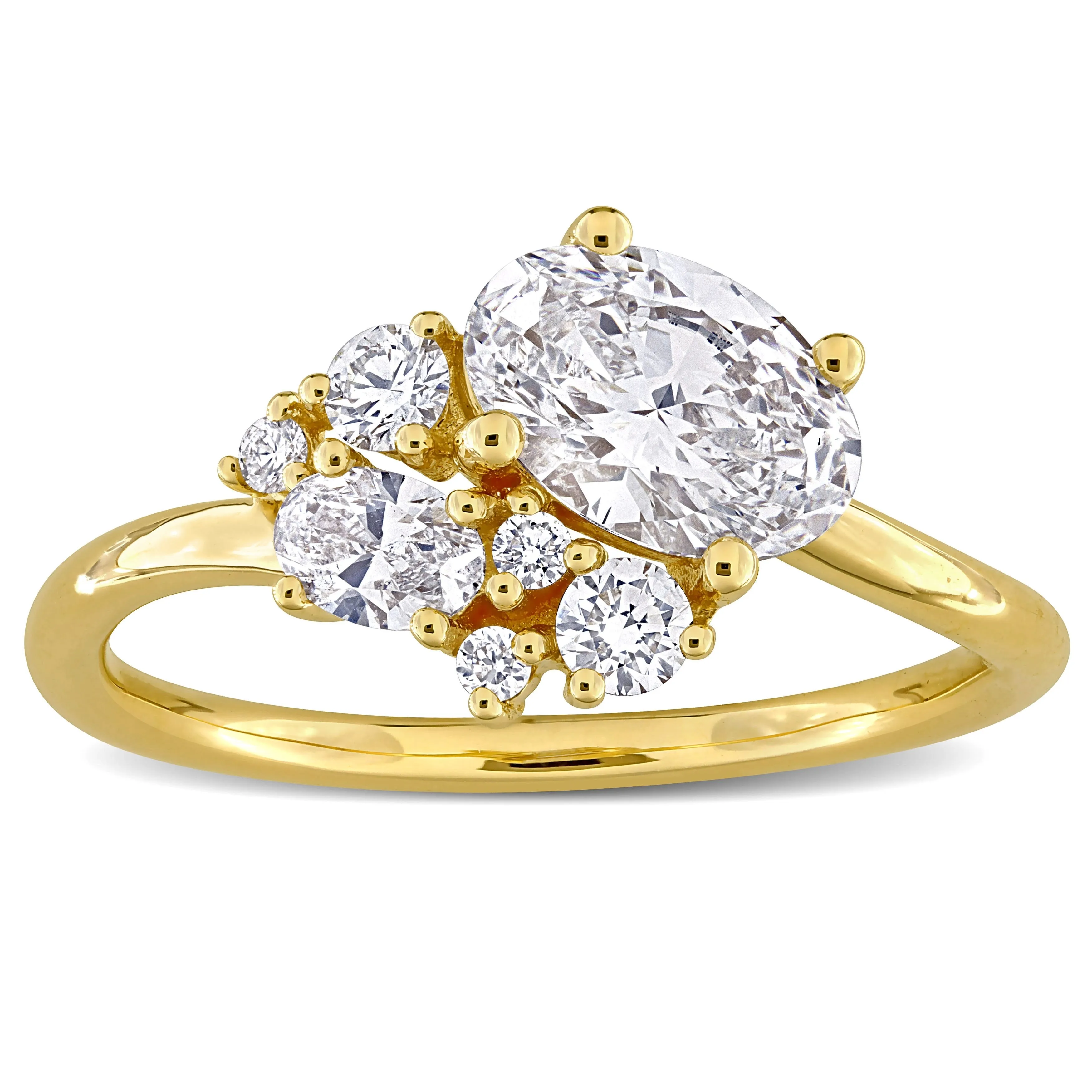 Created Forever 1 1/3ct TDW Oval-Cut Lab-Grown Diamond Ring in 14k Yellow Gold sold by Zulily product image thumbnail 2