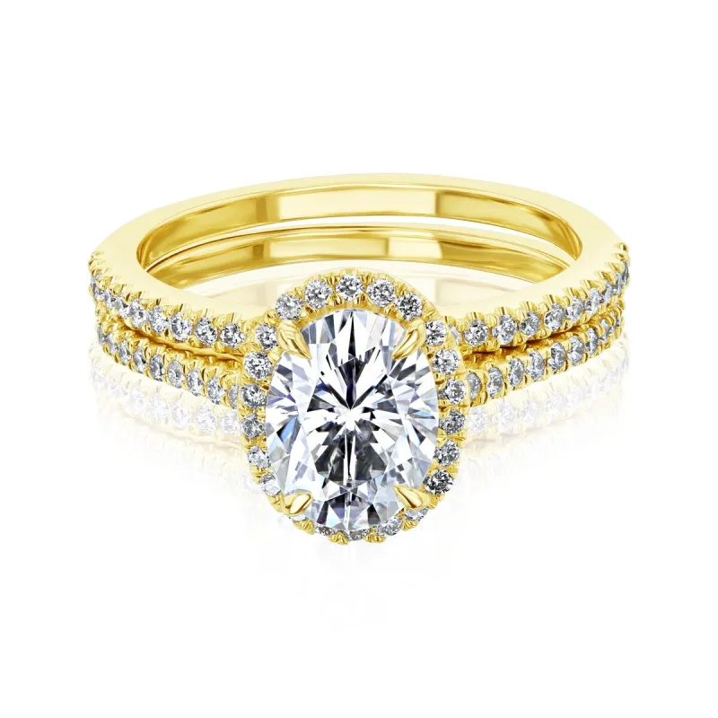 Annello by Kobelli 14k Gold Forever One Classic Oval Halo Bridal Set (DEF/VS, GH/I) sold by Zulily