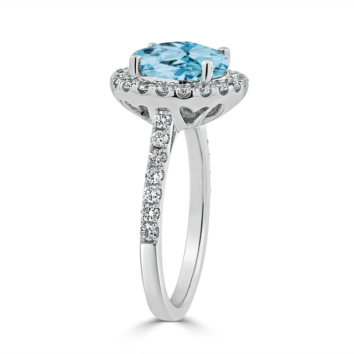 Auriya 3 1/3ct Fancy Round Sky Blue Topaz and Halo Diamond Engagement Ring 5/8ctw 14k Gold sold by Zulily product image thumbnail 4