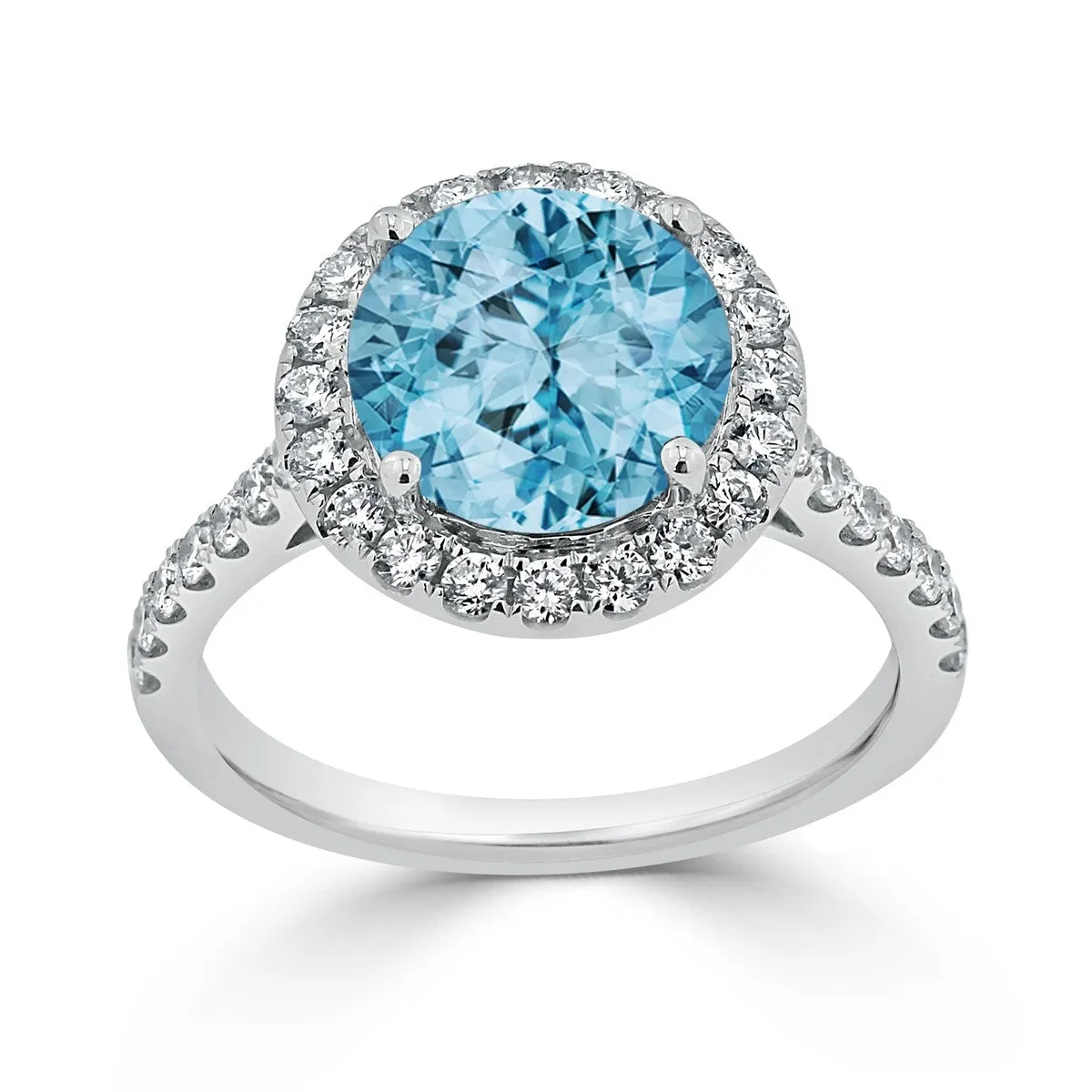 Auriya 3 1/3ct Fancy Round Sky Blue Topaz and Halo Diamond Engagement Ring 5/8ctw 14k Gold sold by Zulily product image thumbnail 3